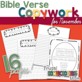 November Bible Verse Copywork: "Gratitude and Thankfulness