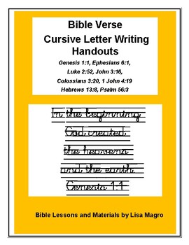 Preview of Bible Verse Cursive Handwriting Handouts - (8) NKJV - Write & Learn!