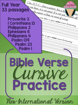 Preview of Bible Verse Cursive Practice