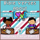 Bible Verse Handwriting Practice About Love BUNDLE in Curs
