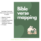 Bible Verse Mapping Template: Green,Cute. Friendly, Beginn