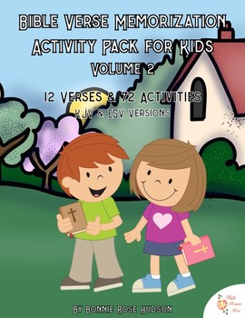 Preview of Bible Verse Memorization Activity Pack for Kids, Volume 2 (with Easel Activity)