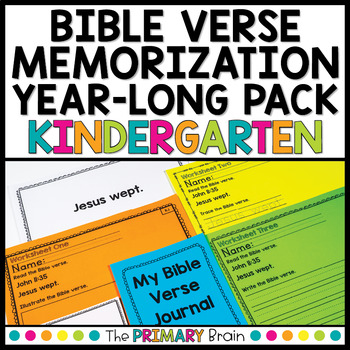 Preview of Bible Memory Verse Activities for Kindergarten | Sunday School Memory Verses