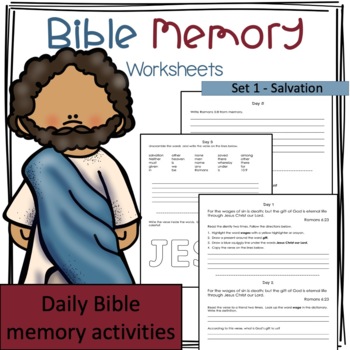 bible verse memory activity worksheets king james version salvation