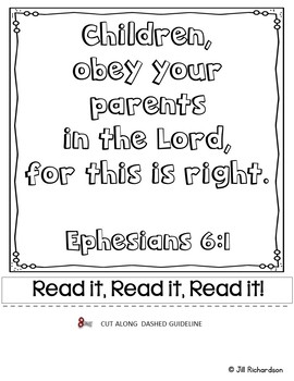 Fathers Day Freebie Bible Verse Memory Flipbook Ephesians 61 - 