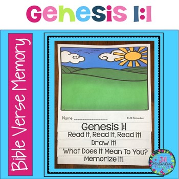 Bible Verse Memory Flipbook - Genesis 1:1 by Jill Richardson | TpT