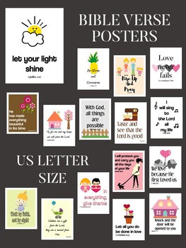 Preview of Bible Verse Posters about life, love, music, house and family