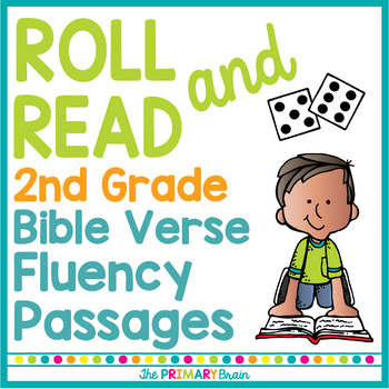 Preview of Bible Verse Roll it, Read it, and Color it Fluency Worksheets for Second Grade