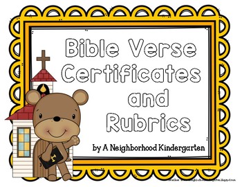 Preview of Bible Verse Rubric / Certificates
