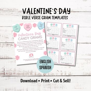 Preview of Bible Verse Valentine's Day Candy Gram Flyer | Bible Verses About God's Love