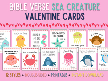 Preview of Bible Verse Valentines | Printable Christian Valentines Day Cards | LunchboxNote