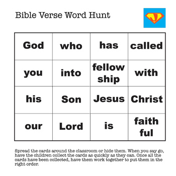 Preview of Bible Verse Word Hunt