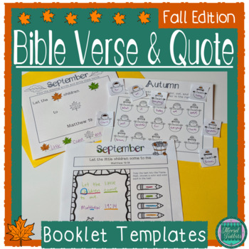 Preview of Bible Verse and Quote Editable Booklet Templates: Fall Edition