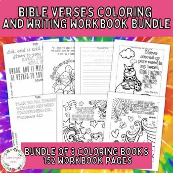 Preview of Bible Verses Bundle Christian Scripture Doodle Coloring Writing Fun Devotionals