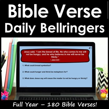 Preview of Bible Verse ELA Bellringers - Full Year - Print & Digital