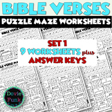 Bible Verses Maze Puzzles Worksheets | SUNDAY SCHOOL OR CH