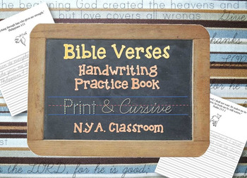 Preview of Bible Verses Handwriting and Penmanship Practice