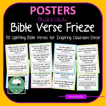 Preview of BIBLE VERSE POSTERS Frieze Encouraging Verses and Motivational Scriptures