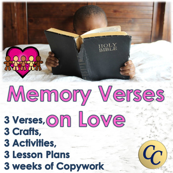 Preview of Bible Verses on Love - Coloring, Copywork, Lesson and Activities
