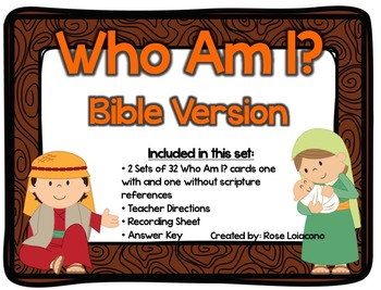 Preview of Bible Version Who Am I? Cards