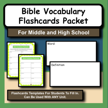 Preview of Bible Vocabulary Flashcards Packet