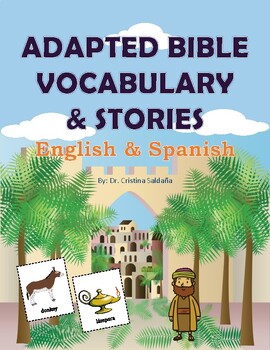 Preview of Bible Vocabulary & Stories Adapted Workbook - Bilingual English & Spanish