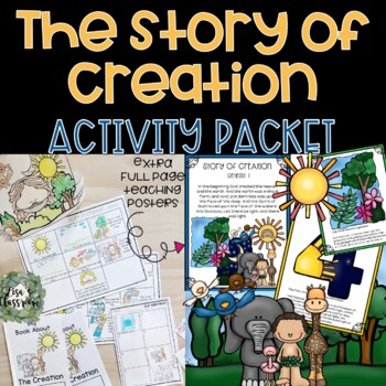 Preview of Bible The Story of Creation 7 Days Unit Packet for Toddlers, Preschool & Kinder