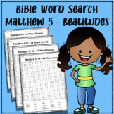 Bible Word Search - 100 Words from Matthew 5 - Beatitudes 