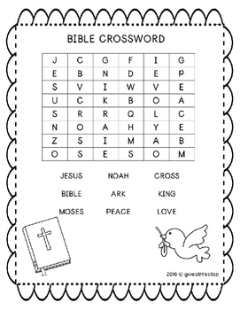 bible word search by give a little clap teachers pay teachers