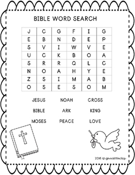 Bible Word Search Puzzles by Give a Little Clap | TpT