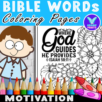 Preview of Bible Words Coloring Pages Christian Religious Classroom Activities NO PREP
