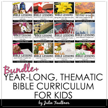 Preview of Bible Curriculum, Year-Long BUNDLE of Holiday-Themed Lessons for Kids