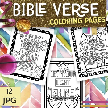 Preview of Bible memory verse coloring pages for VBS Summer Sunday School Activity for kids