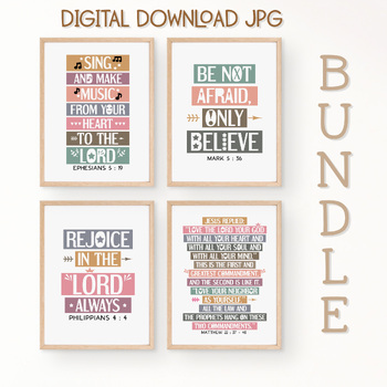 Preview of Bible quotes posters. Christian scriptures bundle Vol. 75. Boho design