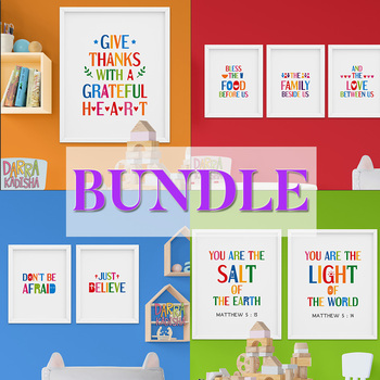 Download Bible Quotes Posters Bundle Christian Scriptures For Classroom Decor