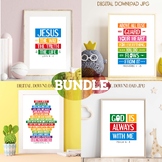 Bible quotes posters bundle Vol. 95. Rainbow colors. Chris