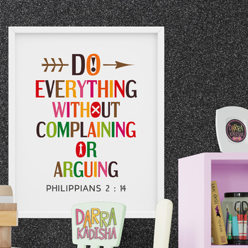 Preview of Bible scripture poster for decor - Do everything without complaining or arguing