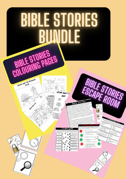Preview of Bible stories Bundle: Escape room and Colouring pages!