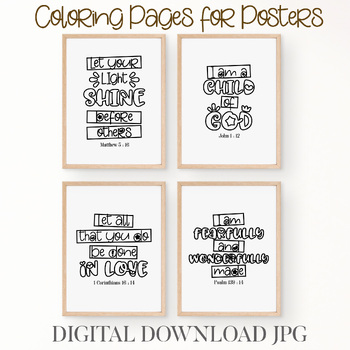 Bible verse coloring pages for classroom decor - shine, child, love ...