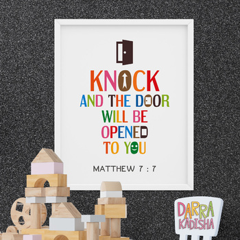 Bible Verse Poster Knock And The Door Will Be Opened To You