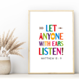 Bible verse poster for Sunday School decor. Let anyone wit