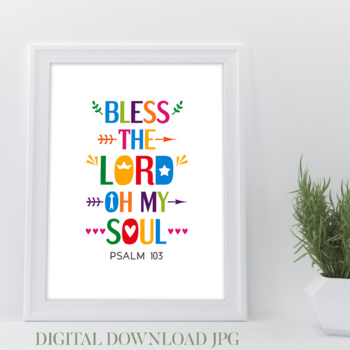  Psalm 103 1-8 Bless The Lord Bible Verse Posters for