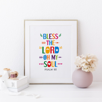  Psalm 103 1-8 Bless The Lord Bible Verse Posters for