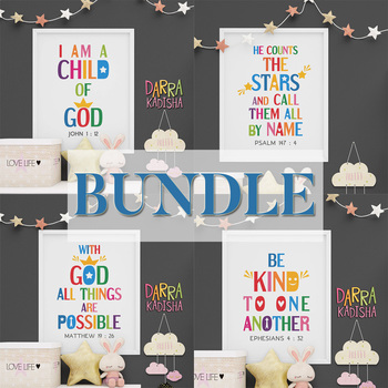 Preview of Bible verse posters bundle - Sunday school classroom decor