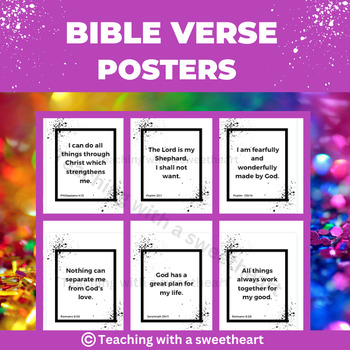 Preview of Bible verse posters  for classroom Decor : Affirmations & Declarations
