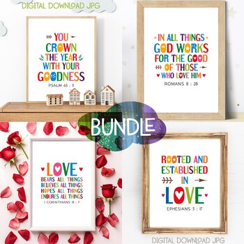 Preview of Bible verses bundle Vol. 89. Christian sayings posters for Classroom Decor