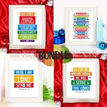 Preview of Bible verses posters bundle vol. 101. Rainbow colors
