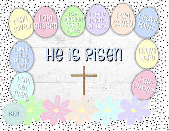 Preview of Biblical Affirmation He is Risen Easter Bulletin Board Kit