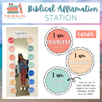 Preview of Biblical Affirmation Station (EDITABLE)