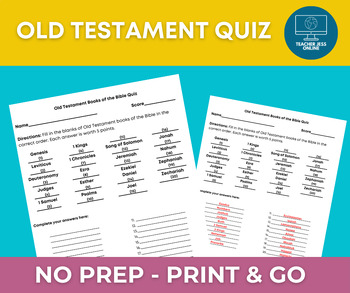 Preview of Biblical Bookshelf Challenge: Old Testament Book Books of the Bible Quiz